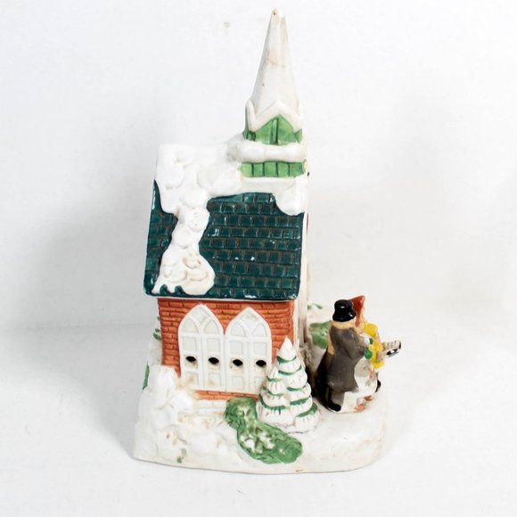 Retro Vintage 1960s Christmas Music Box Church Choir Porcelain Glass Figurine - Picture 11 of 16